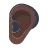 Ear With Hearing Aid: Dark Skin Tone