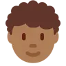 Person: Medium-Dark Skin Tone, Curly Hair Emoji 🧑🏾‍🦱 image - Twitter / X (Twemoji) style