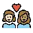Couple With Heart: Woman, Woman, Light Skin Tone, Medium Skin Tone