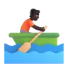 Person Rowing Boat: Dark Skin Tone Emoji 🚣🏿 image - Microsoft 3D Fluent style