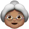 Old Woman: Medium Skin Tone Emoji 👵🏽 image - Apple style