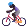 Woman Biking: Dark Skin Tone Emoji 🚴🏿‍♀️ image - Microsoft 3D Fluent style