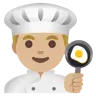 Man Cook: Medium-Light Skin Tone Emoji 👨🏼‍🍳 image - Google Noto Color style