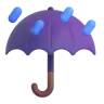 Yağmur damlaları ile şemsiye Emoji ☔ image - Microsoft 3D Fluent style