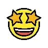 Emoji Grinning Face cu ochi de stele 🤩 image - OpenMoji style