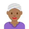 Woman Wearing Turban: Medium-Dark Skin Tone Emoji 👳🏾‍♀️ image - Twitter / X (Twemoji) style