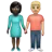 Woman And Man Holding Hands: Dark Skin Tone, Medium-Light Skin Tone