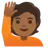 Person Raising Hand: Medium-Dark Skin Tone