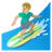 Man Surfing: Medium-Light Skin Tone