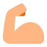 Flexed Biceps: Medium-Light Skin Tone Emoji 💪🏼 image - Tossface style