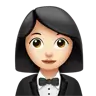 Woman In Tuxedo: Light Skin Tone Emoji 🤵🏻‍♀️ image - Apple style
