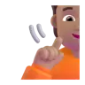 Deaf Person: Medium Skin Tone Emoji 🧏🏽 image - Microsoft 3D Fluent style