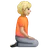 Person Kneeling Facing Right: Medium-Light Skin Tone