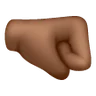 Right-Facing Fist: Medium-Dark Skin Tone Emoji 🤜🏾 image - Samsung style