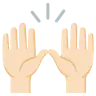Raising Hands: Light Skin Tone Emoji 🙌🏻 image - Google Noto Color style
