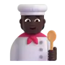 Cook: Dark Skin Tone Emoji 🧑🏿‍🍳 image - Microsoft 3D Fluent style