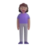 Woman Standing: Medium Skin Tone Emoji 🧍🏽‍♀️ image - Microsoft 3D Fluent style