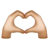 Heart Hands: Medium-Light Skin Tone Emoji 🫶🏼 image - Samsung style