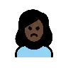 Woman Pouting: Dark Skin Tone Emoji 🙎🏿‍♀️ image - OpenMoji style