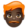 Man: Dark Skin Tone, Red Hair Emoji 👨🏿‍🦰 image - WhatsApp style