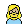Woman: Medium-Light Skin Tone, Beard Emoji 🧔🏼‍♀️ image - OpenMoji style