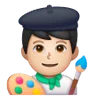 Man Artist: Light Skin Tone Emoji 👨🏻‍🎨 image - Samsung style