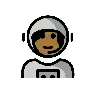 Woman Astronaut: Medium-Dark Skin Tone Emoji 👩🏾‍🚀 image - OpenMoji style
