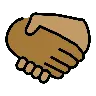 Handshake: Medium-Dark Skin Tone, Medium Skin Tone Emoji 🫱🏾‍🫲🏽 image - OpenMoji style