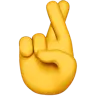 Main avec index et doigts du milieu croisés Emoji 🤞 image - Apple style
