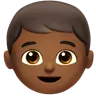 Boy: Medium-Dark Skin Tone Emoji 👦🏾 image - Apple style