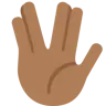 Vulcan Salute: Medium-Dark Skin Tone Emoji 🖖🏾 image - Twitter / X (Twemoji) style
