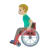 Man In Manual Wheelchair: Medium-Light Skin Tone
