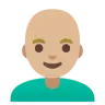 Man: Medium-Light Skin Tone, Bald Emoji 👨🏼‍🦲 image - Google Noto Color style