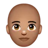 Person: Medium Skin Tone, Bald Emoji 🧑🏽‍🦲 image - WhatsApp style