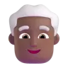 Man: Medium-Dark Skin Tone, White Hair Emoji 👨🏾‍🦳 image - Microsoft 3D Fluent style