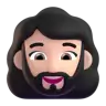 Woman: Light Skin Tone, Beard Emoji 🧔🏻‍♀️ image - Microsoft 3D Fluent style