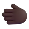 Leftwards Hand: Dark Skin Tone Emoji 🫲🏿 image - Microsoft 3D Fluent style