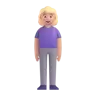 Woman Standing: Medium-Light Skin Tone Emoji 🧍🏼‍♀️ image - Microsoft 3D Fluent style