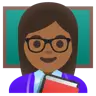Woman Teacher: Medium-Dark Skin Tone Emoji 👩🏾‍🏫 image - Google Noto Color style