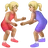 Women Wrestling: Medium-Light Skin Tone