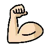 Flexed Biceps: Light Skin Tone Emoji 💪🏻 image - OpenMoji style