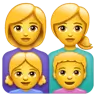 Family: Woman, Woman, Girl, Boy Emoji 👩‍👩‍👧‍👦 image - WhatsApp style