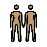 Woman And Man Holding Hands: Medium Skin Tone Emoji 👫🏽 image - OpenMoji style