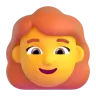 Woman: Red Hair Emoji 👩‍🦰 image - Microsoft 3D Fluent style