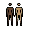 Women Holding Hands: Dark Skin Tone, Medium Skin Tone Emoji 👩🏿‍🤝‍👩🏽 image - OpenMoji style