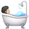 Person Taking Bath: Light Skin Tone Emoji 🛀🏻 image - Samsung style