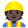 Construction Worker: Dark Skin Tone Emoji 👷🏿 image - Google Noto Color style