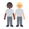 People Holding Hands: Dark Skin Tone, Medium-Light Skin Tone Emoji 🧑🏿‍🤝‍🧑🏼 image - Tossface style