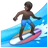 Man Surfing: Dark Skin Tone