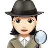 Woman Detective: Light Skin Tone Emoji 🕵🏻‍♀️ image - Apple style